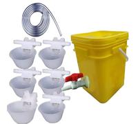 Bebedero para Aves De Corral con Juego De Cubos，Cuenco para Beber，Herramientas De Alimentación，Accesorios para Jaulas De Pájaros(Group B)