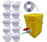 Bebedero para Aves De Corral con Juego De Cubos，Cuenco para Beber，Herramientas De Alimentación，Accesorios para Jaulas De Pájaros(Group C)