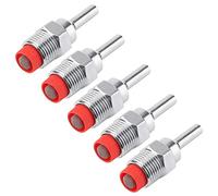 Bebedero para cerdos, 5 Piezas Rosca Acero inoxidable Cerdos automáticos Pezones Fuentes Pipas con tapa roja Varilla larga para cerdas Lechones Agua potable