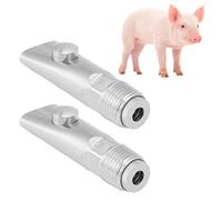 Bebedero para Cerdos de Acero Inoxidable, 2 Uds., Volumen Uniforme de Agua, Bebedero para Pezones con Rosca Externa G1/2 para Cerdos, Ganado, Vacas, Caballos, Cerdos (Sin Filtro)