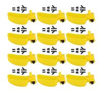 Bebedero para codornices, Bebedero para Palomas, 12 Piezas, de riego automático de PP codornices, Palomas, Aves, cría, Amarillo, 11,8 cm