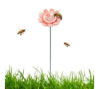 Bebedero para del jardín Flor De Cerámica Con Base En Estaca | Bebedero decorativo para mariposas en Jardines, Senderos, Patios, Céspedes, Porches, Caminos y Balcones