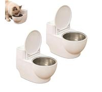 Bebedero para Gatos con Forma de Inodoro - Dispensador antiderrames de Pared Que satisface la obsesión, promueve la hidratación, Desmontable y fácil de Limpiar para Gatos y Perros pequeños (2Pcs 02#)