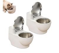 Bebedero para Gatos con Forma de Inodoro - Dispensador antiderrames de Pared Que satisface la obsesión, promueve la hidratación, Desmontable y fácil de Limpiar para Gatos y Perros pequeños (2Pcs 03#)