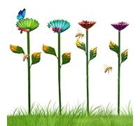 Bebedero para jardín - 4 postes decorativos de jardín - Estación de abrevadero para y mariposas - Apto para exteriores, patios, parterres y