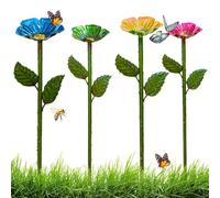 Bebedero para jardín con postes florales de metal para jardín | Baño para mariposas y bebedero para zonas exteriores, jardín, patio, césped, parterres, senderos y parques
