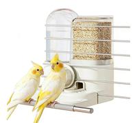 Bebedero para Jaula de Aves - Automático a Prueba de Derrames con Percha - Alimentador de Agua para Pájaros,para Pinzones, Canarios, Periquitos, Cotorras, Interior y Exterior