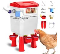 Bebedero para Pollos, Bebedero Automático para Pollos 7 L, Bebedero para Pollos Independiente con Patas Ajustables, Comedero Gallinas Anti-Desperdicio para Aves Palomas Pollos Patos