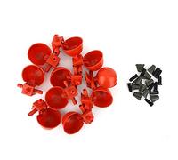 Bebedero para Pollos, Bebedero para Aves de Corral, tazón de Agua automático Duradero, Taza para Pollo, Pato, Ganso, codorniz, Paloma, ABS, Rojo, 10 Uds., 3,5