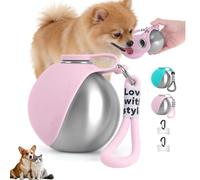 Bebedero Perro Portatil, 285ml Botella De Agua para Perros, A Prueba De Fugas, Botella De Agua para Pasear Al Aire Libre, Botella De, Antigoteo Y Resistente CaíDas (Rosa)