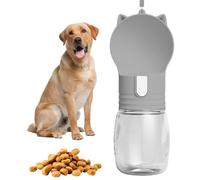 Bebedero Perro Portatil, 350 Ml Botella Agua Perro, Botella Agua A Prueba De Fugas, Libre De Bpa, Adecuado para Senderismo, Viajes Y Camping (Gris Claro)