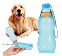 Bebedero Perro Portátil 380ml, Botella de Agua para Perros y Mascotas, Dispensador de Agua Antigoteo para Paseo y Viaje, Cuenco de Agua Integrado para Perros Pequeños, Medianos y Grandes, Azul