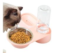 Bebedero y Bebedero para Mascotas, Comida y Bebedero Automático para Gatos | Cuenco giratorio 2 en 1 | Suministros portátiles para mascotas,