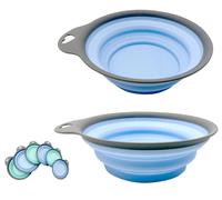 Bebedero y Comedero de Viaje Plegable para Mascotas 15.5 cm - Azul