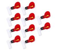 Bebederos de pollo Tazas 10Pcs Plástico automático Bebedero de aves de corral Waterer 1/2 pulgada Tee Tazas de dispensador de agua Tazones para aves Codorniz Paloma Gallina Ganado