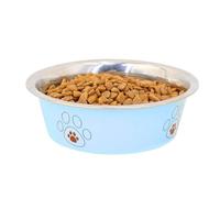 Bebederos para Perros | con Huella de Pata Resistente al Óxido para Mascotas,Plato de Comida Antideslizante para Perros - para Hogar Viaje Sala De Estar Y Mascotas Pequeñas Medianas Y