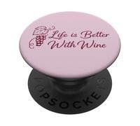 Bebedor de cata de Vino, la Vida es Mejor con la Copa de Botella de Vino PopSockets PopGrip Adhesivo