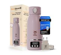 BEBELUX® Calentador de biberones V2 - Calentador eléctrico de leche para bebés para viajes | Carga rápida USB-C de 36 W | Sin BPA | Control de temperatura perfecto | Sin gérmenes y a prueba de fugas |