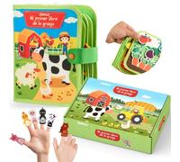 BebeLúz, Libro Montessori 1 Año - Busy Board en ESPAÑOL, 20 En 1 Busy Book Actividades Animales Granja, Regalos Originales Bebes 1 Año, Juguetes Montessori 2 Años, Juguetes Sensoriales 1 2 3 4 Años