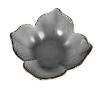 BEBEMOKO 1 Tazón de Vidrio para Ensaladas y Postres Diseño de Dorados, Adecuado para Fiestas, Reuniones Familiares y Uso Diario en Cocina y Comedor