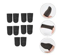 BEBEMOKO 10 Fundas Elásticas para Dedos Pantalla Táctil Transpirables para Juegos de Teléfono Diseño Ergonomico Ajuste para Jugadores Color Negro