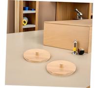 BEBEMOKO 10piezas Frasco Para Hisopos De Algodón Organizador Tapa De Bambú Almacenamiento Baño Tocador Contenedor De Hisopos De Algodón Tapa Para Frasco