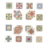 BEBEMOKO 24piezas Pegatinas De Azulejos Autoadhesivas Para Decoración De Paredes Diseño Vintage Fácil Aplicación Para Backsplash y Proyectos De Renovación