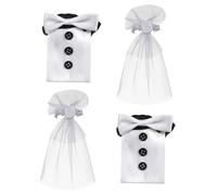 BEBEMOKO 2pares Decoración para Botellas De Vino Accesorios De Boda para Elegante Vestido De Novio y Novia para Celebraciones y San Valentín