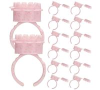 BEBEMOKO 50piezas Soporte De Anillos De Pegamento Anillos Plásticos Para y Tinta Para Extensiones De Pestañas