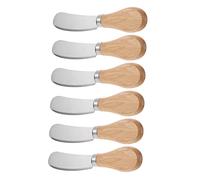 BEBEMOKO 6Piezas Esparcidor de Queso Mango de Madera y Acero Inoxidable para Cortar y Servir Duro Semiblando y Desmenuzable para Fiestas y