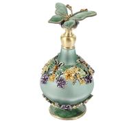 BEBEMOKO Botella Vintage de Fragancia Separada 23ml Color Verde con Diseño de Mariposas, Frasco Portátil de Perfume Árabe para Aromaterapia y Uso en Hogar, Botella Rellenable sin Fugas