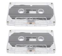 BEBEMOKO Cintas de Casete de Grabación de 30 Minutos, 2 Unidades Caja Transparente, Cinta de Audio Vírgenes para Voz y Música, Adecuado para Grabadoras Portátiles y Uso Educativo