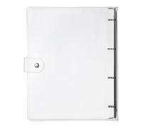 BEBEMOKO Cubierta Transparente para Cuaderno A4 de 4 Agujeros, Funda Plástica Reutilizable Diseño de Hebilla, Protector Resistente para Planificadores y Archivadores Escolares, 1 Pieza