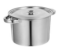 BEBEMOKO Olla de Sopa Acero Inoxidable 18 Cm con Tapa y Doble Asa, Cacerola Pequeña para Cocinar, Hervir y Guisar, Utensilio de Cocina Multiuso para Hogar y Gastronomía