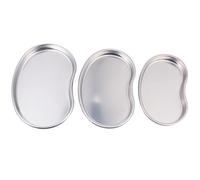 BEBEMOKO Paquete de 3 Bandejas de Instrumentos Clínicos de Acero Inoxidable Plata, Fácil de Limpiar y Protege contra Fugas para Diversos Procedimientos