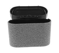 BEBEMOKO para Coche Colgante con Tapa Abatible y Cristales Brillantes Mini Cubo Portátil para Interiores de Vehículo Soporte Práctico para Residuos Puertas o Asientos