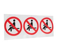 BEBEMOKO Pegatinas Adhesivas de Advertencia Redondas No Sentarse Aquí 3 Unidades 8x8 Cm sin Borde Blanco para Señalización de Seguridad en Fábricas, Almacenes E Industria