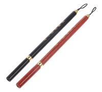 BEBEMOKO Pinceles de Caligrafía Tradicionales de Pelo Natural 2 Piezas para Principiantes, Madera Portátil y Fácil de Limpiar para Escritura y Creación Artística