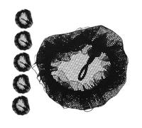 BEBEMOKO Red Cabello Negra De Encaje Borde Elástico 6 Unidades Grande 9,5 Cm Ajustable Para Mujeres Profesionales Auxiliares De Vuelo y Empleadas Bancarias Uso Laboral