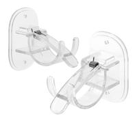 BEBEMOKO Soportes Adhesivos para Barras De Cortina Grandes Transparentes Sin Clavos, Clips Multiusos De Caucho y Plástico para Baño, Hogar y Oficina, Paquete De 2 Unidades