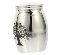 BEBEMOKO Urna para Cenizas De Mascotas De Acero Inoxidable Duradero Diseño Árbol Vida, Contenedor para Huesos, Tapa Fácil De Usar, Adecuado para Dormitorio y Chimenea