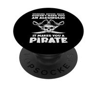 Beber Before Noon Makes You Pirate Funny Dad Hombres Mujeres PopSockets PopGrip Adhesivo
