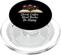 Beber Café Leer Libros Floral Amante de los Libros Lectores de ratón de Biblioteca PopSockets PopGrip para MagSafe