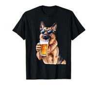 Beber cerveza pastor alemán papás que aman la cerveza perros hombres Camiseta