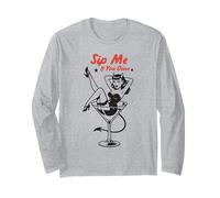 Beber cóctel Sip Me If You Dare Retro Devil Pinup Manga Larga