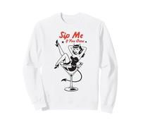Beber cóctel Sip Me If You Dare Retro Devil Pinup Sudadera