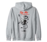 Beber cóctel Sip Me If You Dare Retro Devil Pinup Sudadera con Capucha