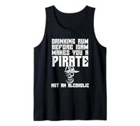 Beber Ron Antes de Las 10 a.m. No es un Humor Pirata alcohólico Camiseta sin Mangas