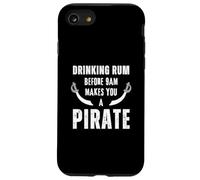 Beber ron antes de las 9 a.m. te convierte en un pirata espadas matey divertido Carcasa para iPhone SE (2020) / 7 / 8