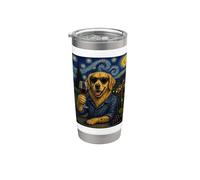 Beber vino Golden Retriever Art I Love Mom Dog Vaso térmico de acero inoxidable de doble pared